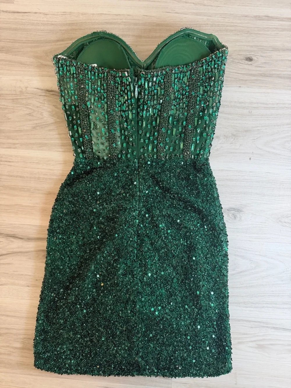 NWT PORTIA&SCARLETT Emerald Beaded Strapless Cocktail Dress size 0